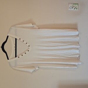 Women's Cream V-Neck Top